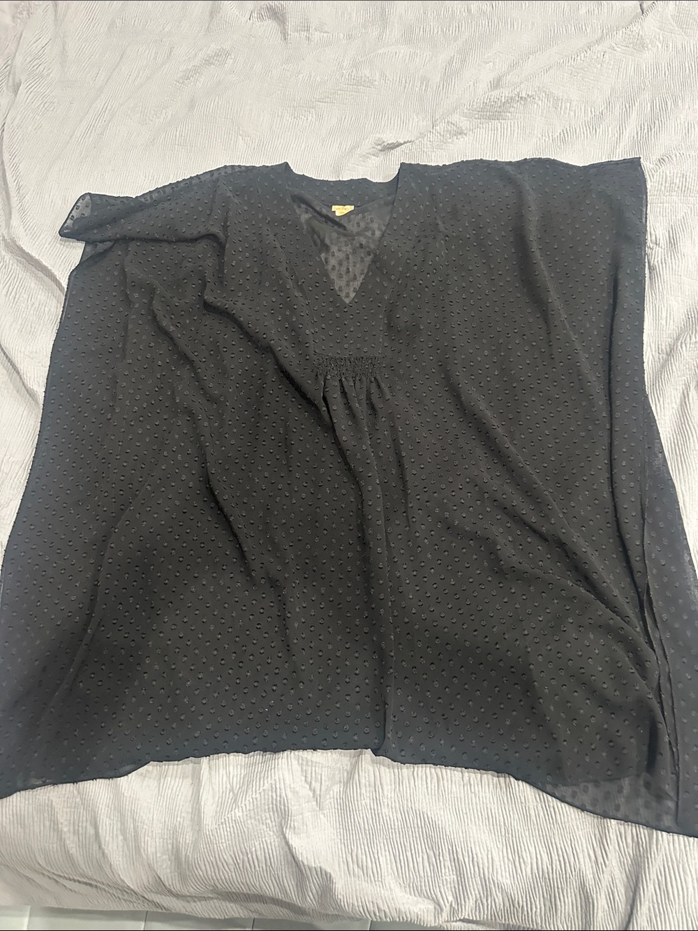 Echo Black Swiss Dot V-Neck Tunic/Caftan Cover Up